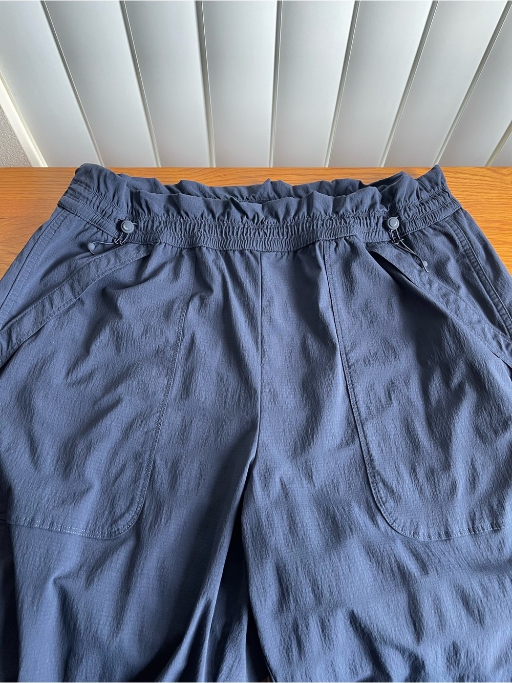 Athleta Trekkie High Rise Baggy Parachute Pants Navy Blue Size L - Picture 4 of 16